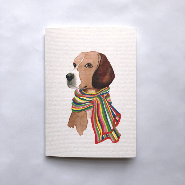Beagle in A Scarf Card