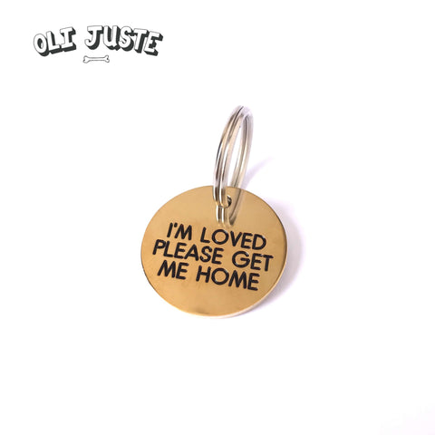"Get Me Home" Brass ID Tag