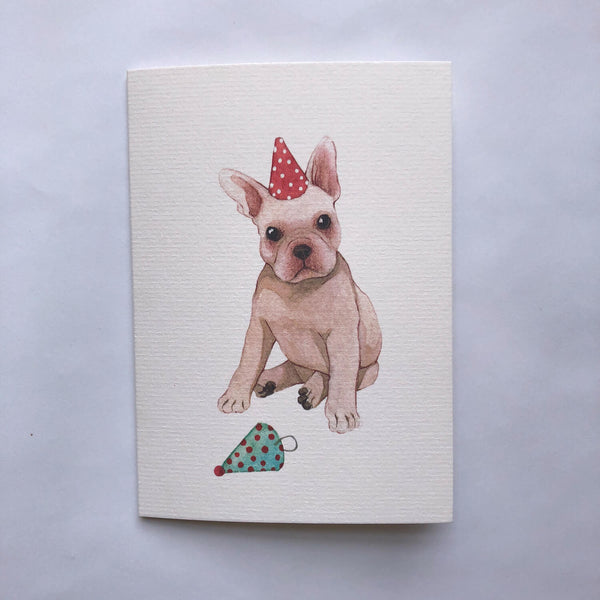 Frenchie Party Pup Card