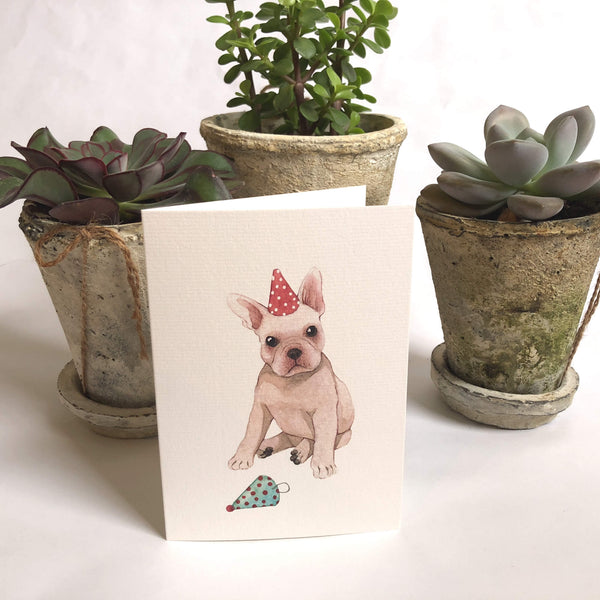 Frenchie Party Pup Card