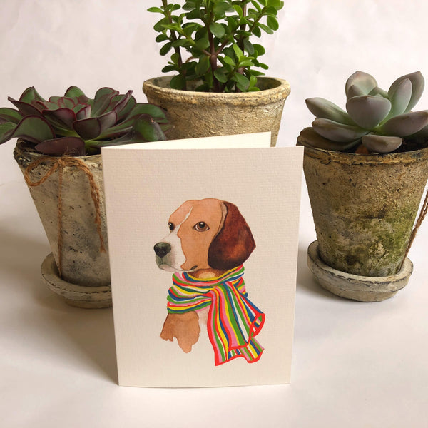 Beagle in A Scarf Card